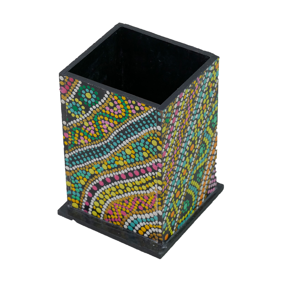 Decorative Multipurpose Pen Stand-1 by Penkraft - Exclusively hand-painted in Dot Mandala art